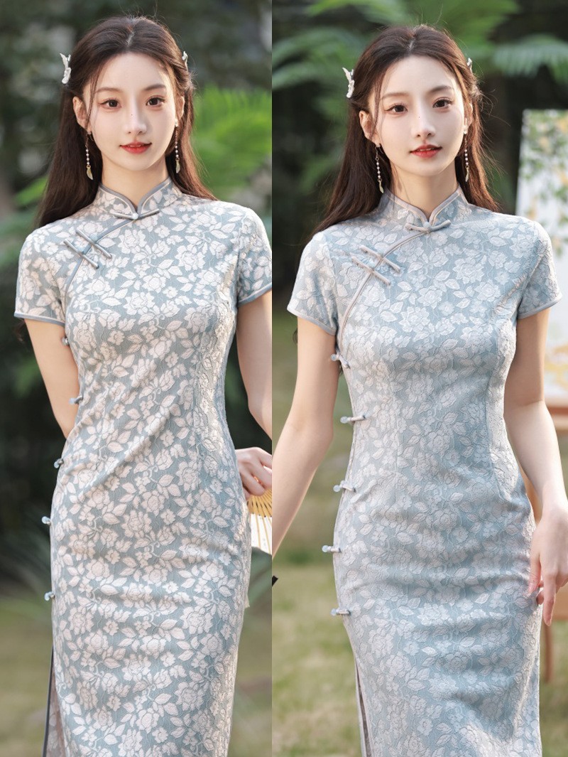 少女蕾丝旗袍2024年新款春夏年轻高端气质民国中国风连衣裙
