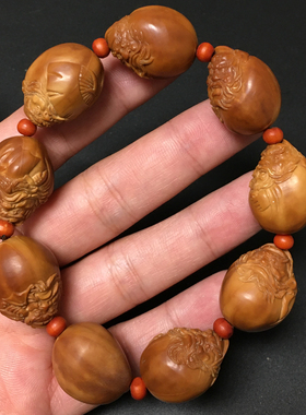 钟馗雕刻橄榄核手串