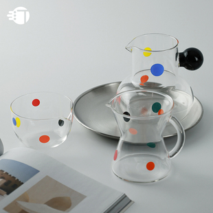 三汀玻璃奶盅杯大容量300ml创意小众设计ins风咖啡奶壶耐热加奶缸