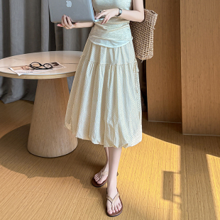 2026春夏新款 波点花苞裙 设计感圆点休闲a字半身裙女松紧腰中长款