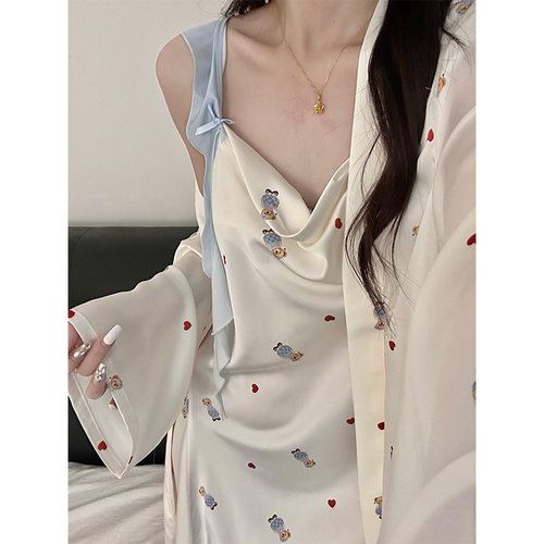 春夏甜美卡通吊带睡衣套装