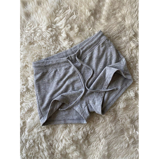 韩系慵懒风抽绳睡裤女夏季新款高腰修身显瘦超柔软家居短裤可外穿