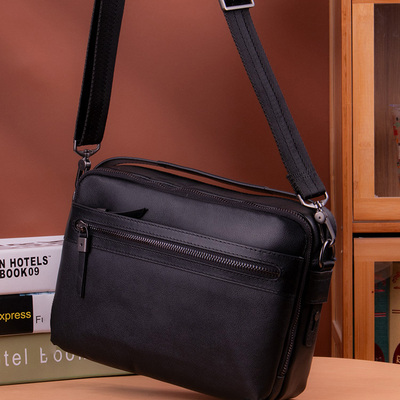 斜挎包男款真皮休闲通勤单肩包