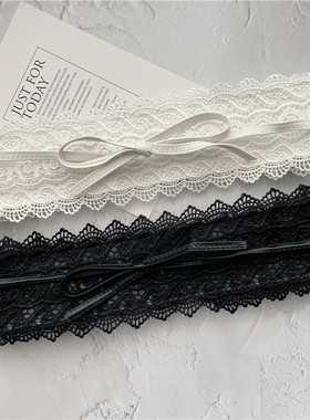 韩国蕾丝束腰绑带女装饰简约百搭腰封复古气质腰带配连衣裙毛衣潮