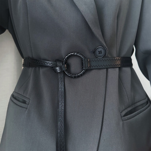 韩版新款编织皮带女简约百搭设计时尚网红ins风西装毛衣收腰腰带