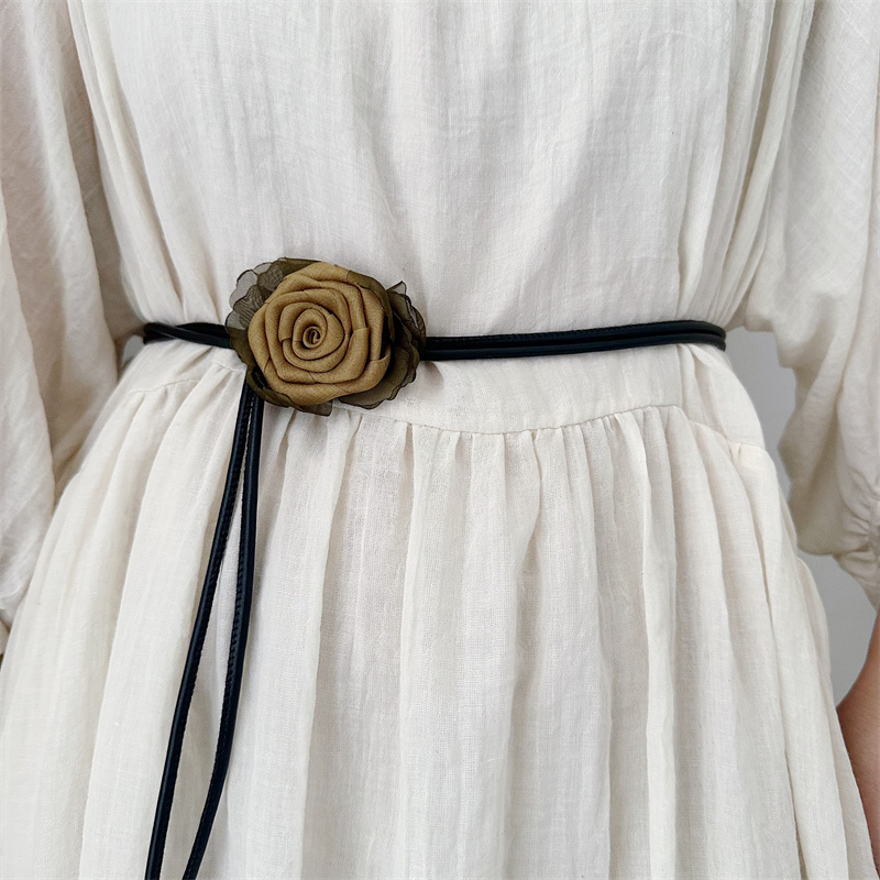 新款细腰绳百搭花朵腰带ins简约韩版女士皮带腰链配连衣裙子装饰