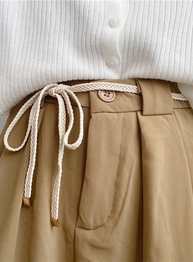 时尚绳子腰带女韩版百搭休闲配连衣裙子外套收腰细带编织装饰夏季