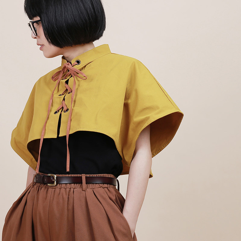 织布云麻麻原创设计无袖披肩小坎肩百搭夏季女士外搭装饰披肩Y183