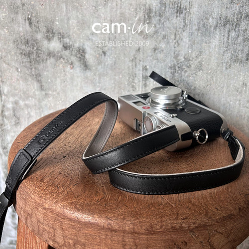 cam-in复古牛皮微单斜跨相机背带