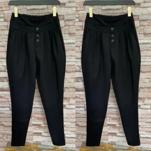 黑色百搭休闲长裤 显瘦萝卜裤 时尚 靴裤 女 高腰哈伦裤 2025秋冬新款