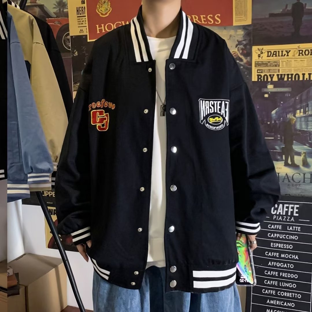 秋季新款百搭男士棒球服p设计感小众oversize街头嘻哈高街潮流ins-第5张图片-提都小院