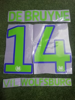 德甲沃尔夫斯堡14号德布劳内印字#14 DE BRUYNE NAMESET