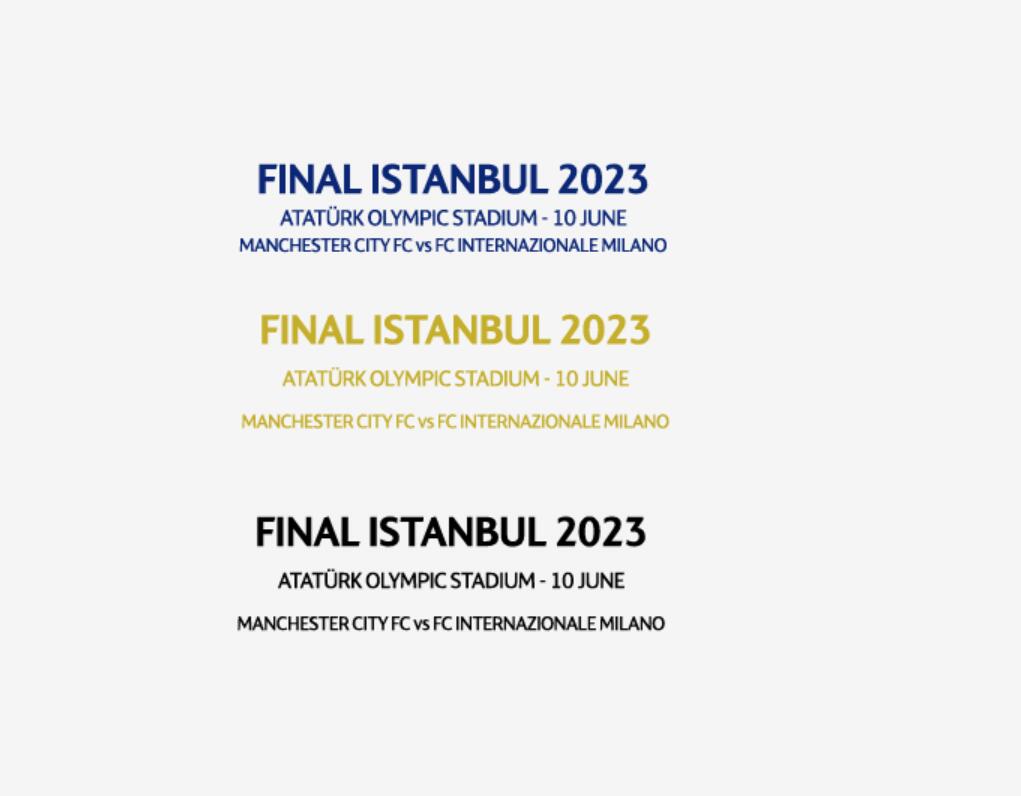 2023曼城国米欧冠决赛小字国米对阵曼城决赛FINAL ISTANBUL 2023