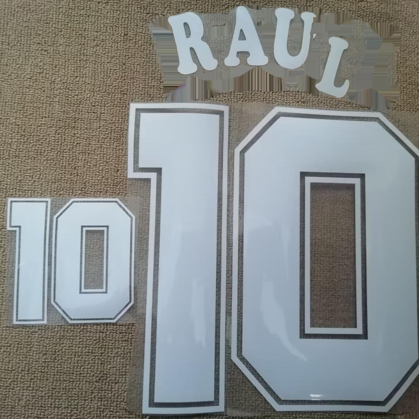 1996西班牙10号劳尔印字#10 RAUL Nameset植绒热转印字印号