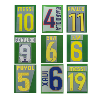 复古巴萨印字梅西内马尔苏亚雷斯罗纳尔迪尼奥亨利伊涅斯塔印号