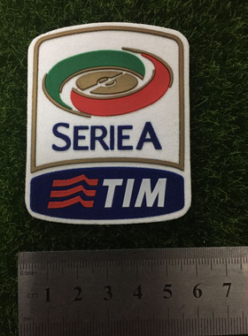 1415意甲臂章AC米兰意甲臂章+灰色7次卫冕臂章植绒足球臂章