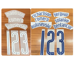 2425热刺主客场欧冠印字7号孙兴慜37号范德芬麦迪逊热转印印号