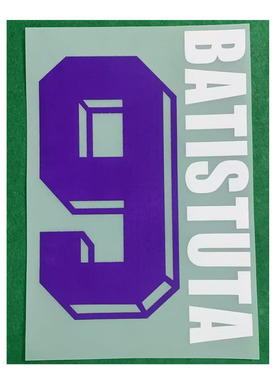 92-93佛罗伦萨客场印字9号巴特斯塔#9 BATISTUTA Nameset热转印