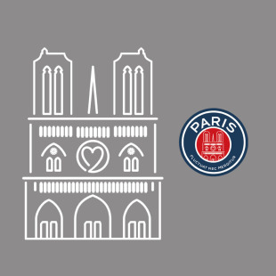 1819巴黎圣母院Notre Dame广告巴黎胸前广告热转印烫画章