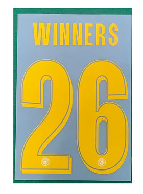 2026联赛杯曼城夺冠印号#26 Winner Nameset热转印印字印号
