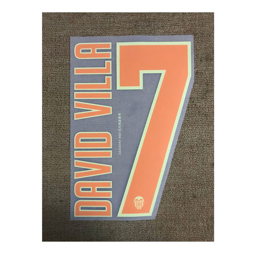 0607瓦伦西亚印字客场7号大卫#7 DAVID VILLA Nameset热转印印号