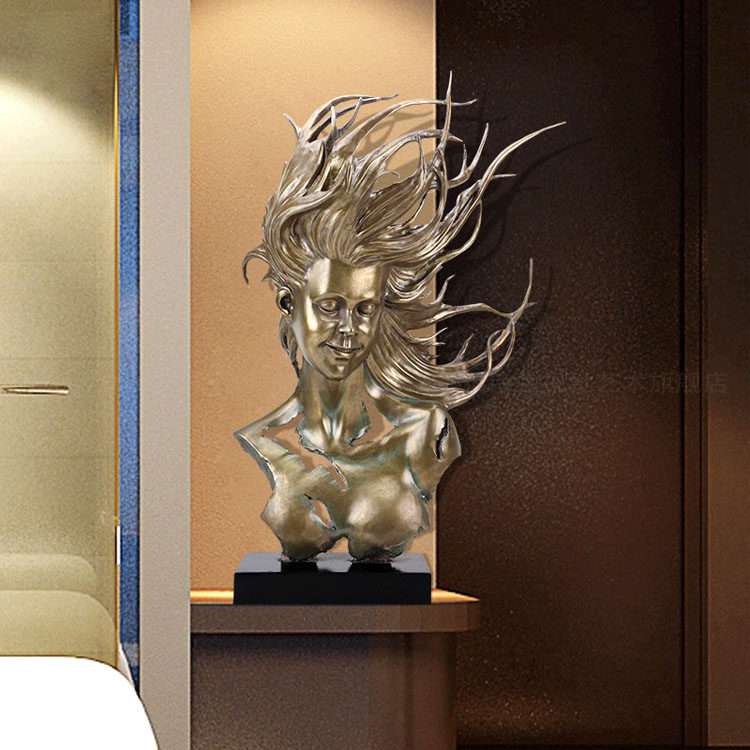创意欧美女人头像雕塑艺术品摆件陈设摆设酒店别墅会所艺术品展示