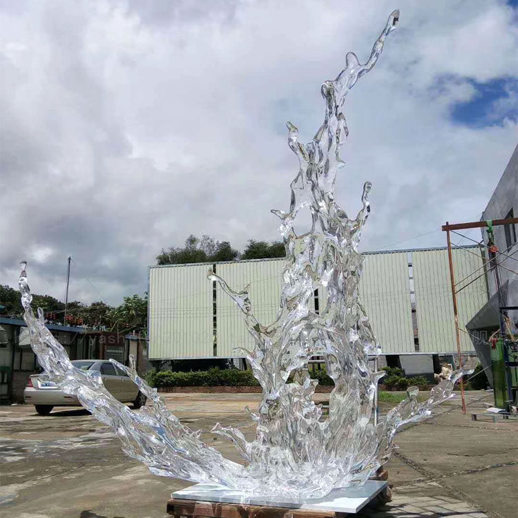 售楼部样板房别墅会所透明树脂水花浪花涟漪摆件雕塑厂家定制订做