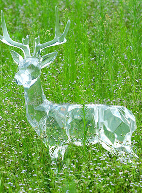 透明冰雕切面艺术风摆件美陈装饰