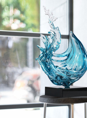 走道端景样板房会所大堂雕塑摆件