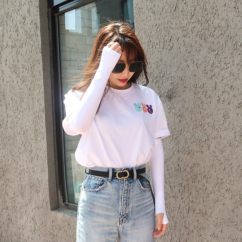 仅此一批#第五届粉丝节纪念版会员专属定制刺绣可爱米奇头纯棉T恤