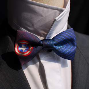 漫威超人蝙蝠侠队长设计款结婚主持领结煲呔西欧聚会PARTY礼物