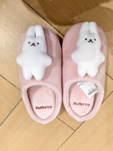 tutuanna25年秋冬新款 舒适柔软保暖卡通动物图案 女士保暖棉拖鞋