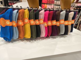 短袜纯色多色可选 超薄手微起毛布保暖冬季 tutuanna 25年秋冬新款