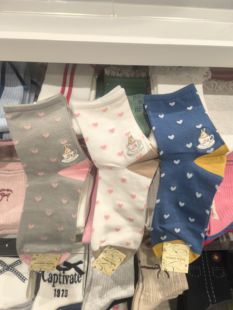 tutuanna 女士袜子舒适柔软亲肤爱心动物图案短袜 25年秋冬新款