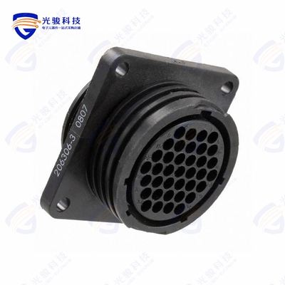 206306-3《CONN RCPT HSG FMALE 37POS PNL MT》