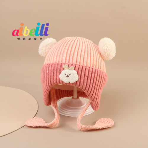 婴儿秋冬季针织帽可爱超萌
