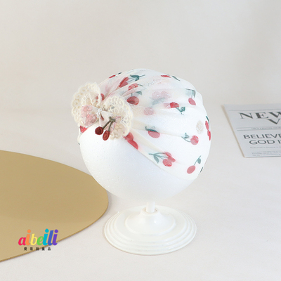 婴儿帽子网纱透气夏季护囟门印度