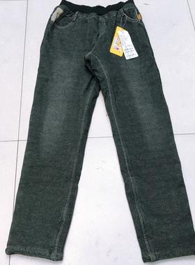 2.9折1嗒嘀嗒品牌童装WJC1028BB男大童冬装夹棉加绒牛仔长裤直口