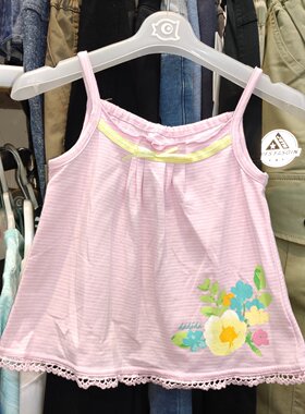 2.9折1嗒嘀嗒品牌童装0975小女童夏装针织吊带上衣短袖双吊带