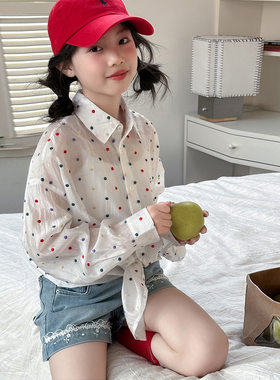 童装女童夏装衬衣外套2026新款儿童夏季超薄空调衫中大童防晒衣潮