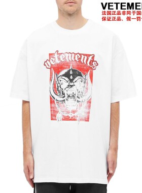 Vetements 法国正品男士鬼头印花白色短袖T恤 UAH21TR667