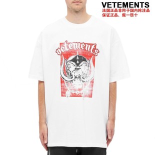 Vetements 法国正品男士鬼头印花白色短袖T恤 UAH21TR667