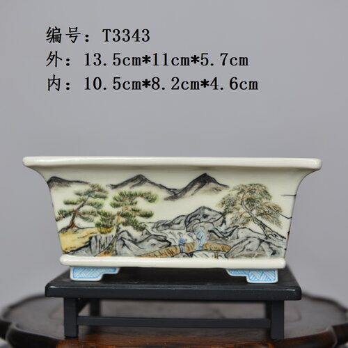 日本名作家高山作手绘花盆T3343