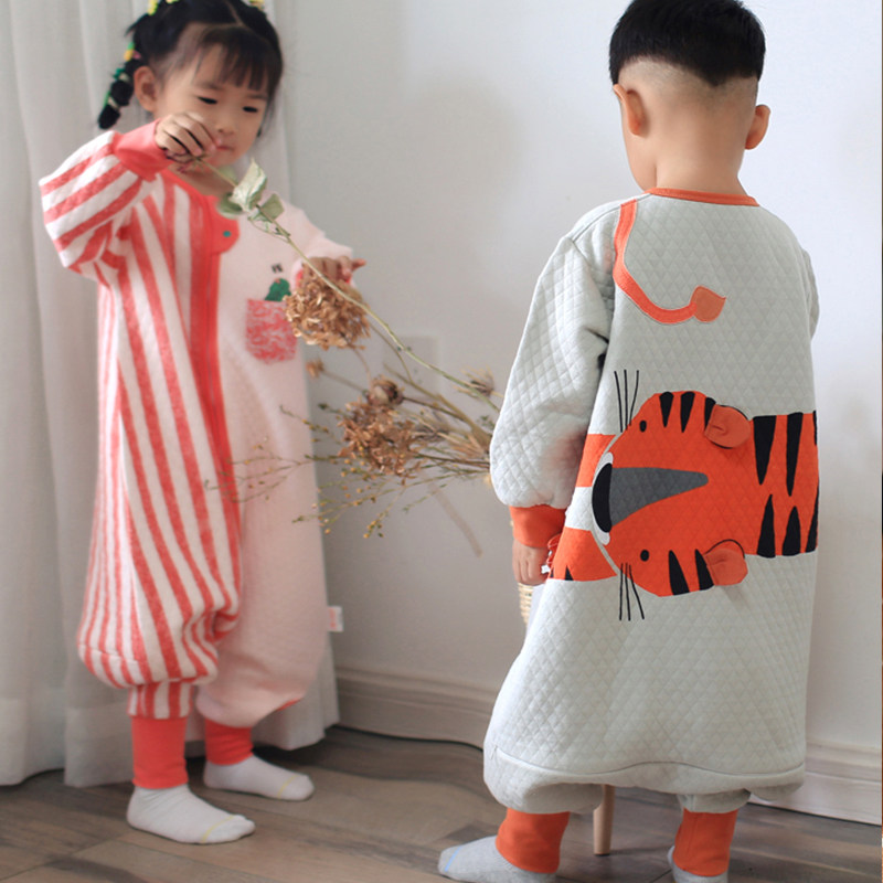 呼西贝宝宝睡袋 男女儿童防踢被 A类纯棉婴儿连体睡袍 三保暖睡被