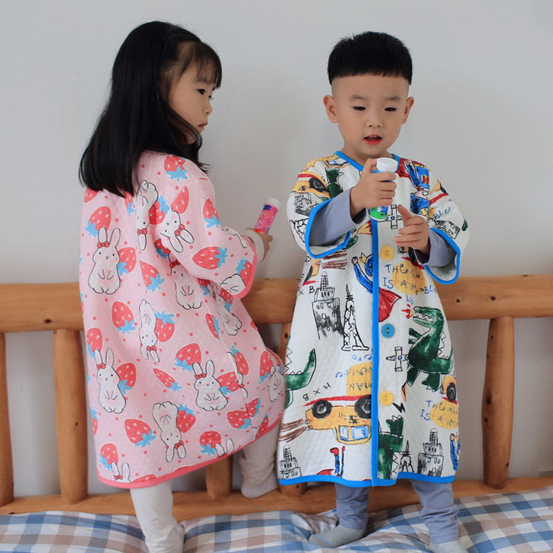 呼西贝婴儿睡袋春秋 男女儿童防踢被 A类纯棉 薄棉睡袍 三保暖