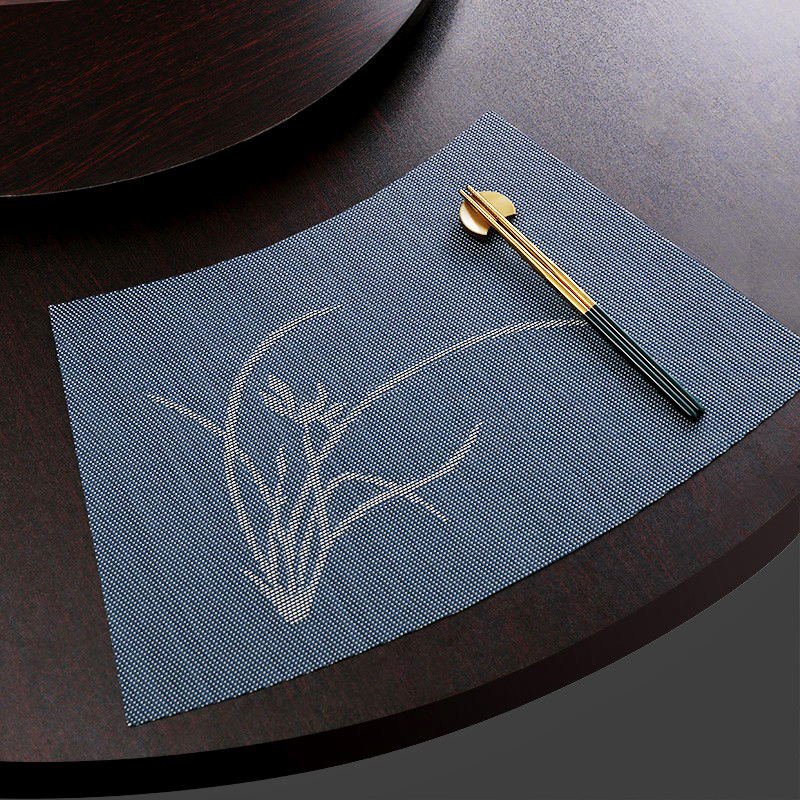 百品良扇形餐垫兰花图案水洗速干