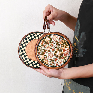 复古陶瓷隔热垫餐桌防烫锅垫法式中古风餐垫盘垫菜垫杯垫桌面装饰