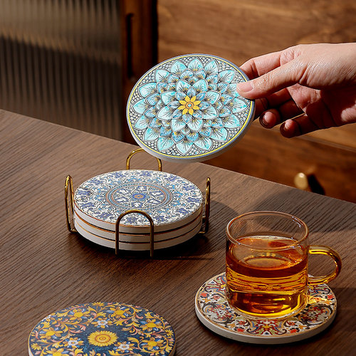 百品良新中式陶瓷稀释茶杯垫吸水