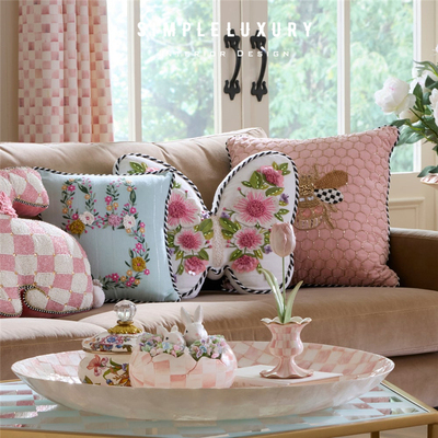 美国MC蜂后串珠刺绣抱枕靠垫