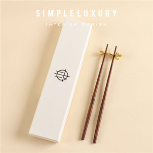 【简单的奢华】枫叶棕 紫光檀木 高档会所家用双面八角筷尖头筷子